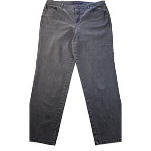 Gloria Vanderbilt Amanda dark greay wash grunge thrasher work casual 16W 16 wide